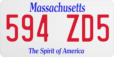 MA license plate 594ZD5