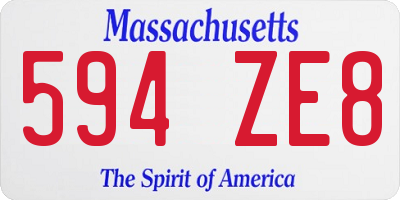 MA license plate 594ZE8