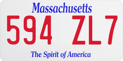 MA license plate 594ZL7