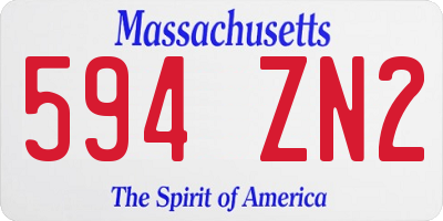 MA license plate 594ZN2