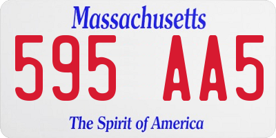 MA license plate 595AA5