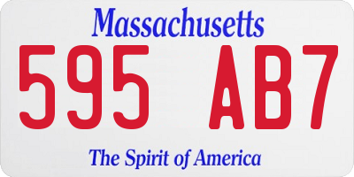 MA license plate 595AB7