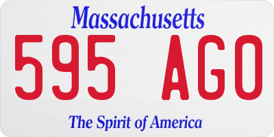 MA license plate 595AG0