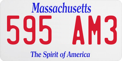 MA license plate 595AM3