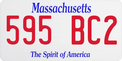 MA license plate 595BC2