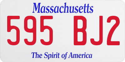 MA license plate 595BJ2