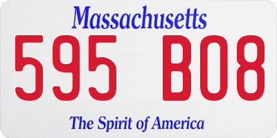MA license plate 595BO8
