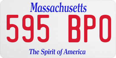 MA license plate 595BP0
