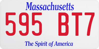 MA license plate 595BT7