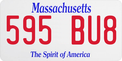 MA license plate 595BU8