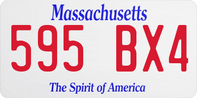 MA license plate 595BX4
