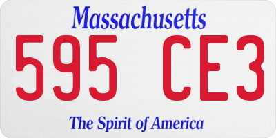 MA license plate 595CE3