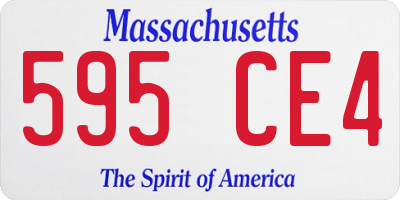 MA license plate 595CE4