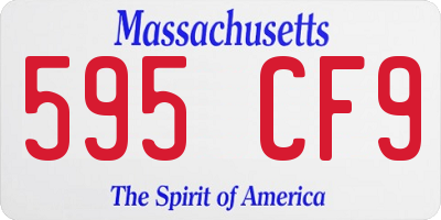 MA license plate 595CF9