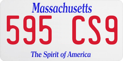 MA license plate 595CS9