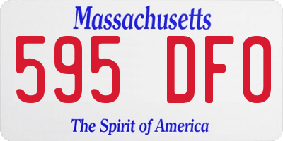 MA license plate 595DF0