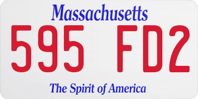 MA license plate 595FD2
