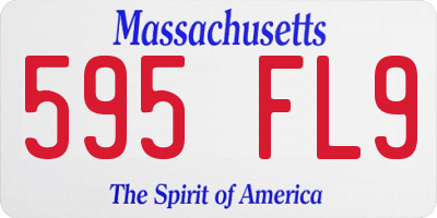 MA license plate 595FL9