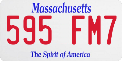 MA license plate 595FM7