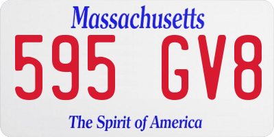 MA license plate 595GV8