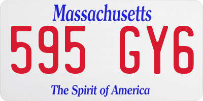 MA license plate 595GY6