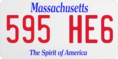 MA license plate 595HE6