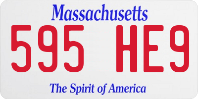 MA license plate 595HE9