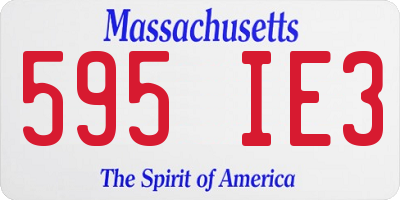 MA license plate 595IE3