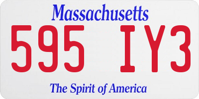 MA license plate 595IY3