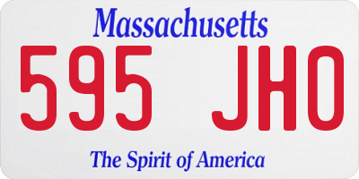 MA license plate 595JH0