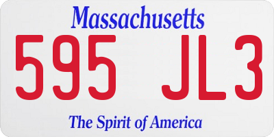 MA license plate 595JL3