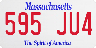 MA license plate 595JU4