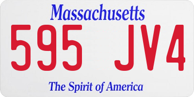 MA license plate 595JV4
