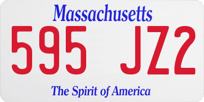 MA license plate 595JZ2