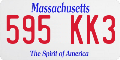 MA license plate 595KK3