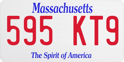 MA license plate 595KT9