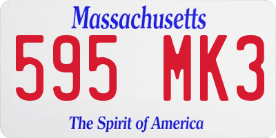 MA license plate 595MK3