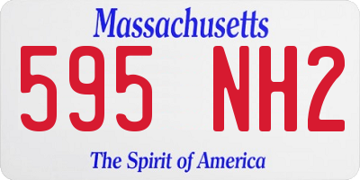 MA license plate 595NH2