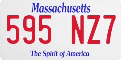 MA license plate 595NZ7