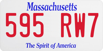 MA license plate 595RW7