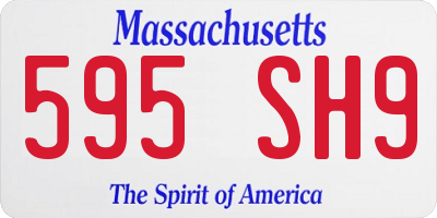 MA license plate 595SH9