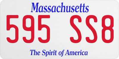 MA license plate 595SS8