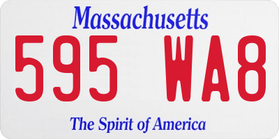 MA license plate 595WA8