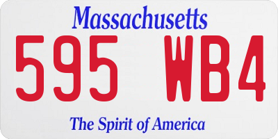 MA license plate 595WB4