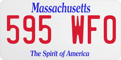 MA license plate 595WF0
