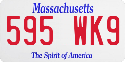 MA license plate 595WK9