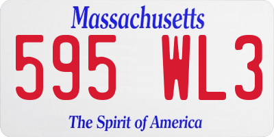 MA license plate 595WL3