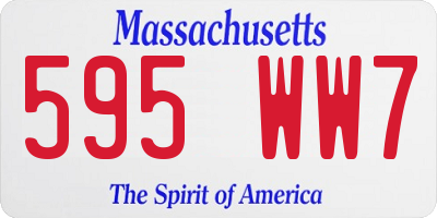 MA license plate 595WW7