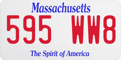 MA license plate 595WW8