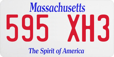 MA license plate 595XH3